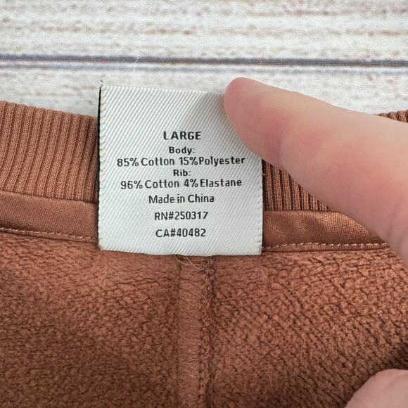 Varley Rowan Sweat Crewneck Sweatshirt Womens Large Brown Fleece - Picture 8 of 14